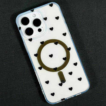 Чохол Transporent Case with Print Magnetic для iPhone 16 Pro Heart