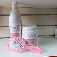 Набір Шампунь/маска/гребінець від пухнастості Dikson karite shea butter anti-frizz для сухого волосся Pro Master