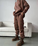 Теплый костюм женский толстовка и штаны трёхнить на флисе 42-46, фото 6