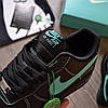 Кросівки Nike Air Force 1 Low x Tiffany & Co Leather Чорні з голубим Взуття Найк Аїр Форс 1 Лов повсякденні шкіра демісезон, фото 7