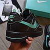 Кросівки Nike Air Force 1 Low x Tiffany & Co Leather Чорні з голубим Взуття Найк Аїр Форс 1 Лов повсякденні шкіра демісезон, фото 10