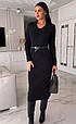 Сукня жіноча + ремінь турецька ангора рубчик Модель: 1483-83149 GR Колір: сірий, беж, чорний, фото 2