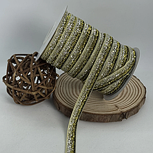 Оксамитова стрічка 1см з люрексом жовтий + чорний +золото + срібло