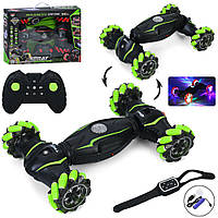 Трюкова машинка-всюдихід на радіокеруванні (пульт, браслет керування, музика, звук, пара, світло, танцює, повний привод) (SY057)