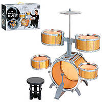 Дитяча барабанна установка зі стільчиком і тарілкою (8008E-1)