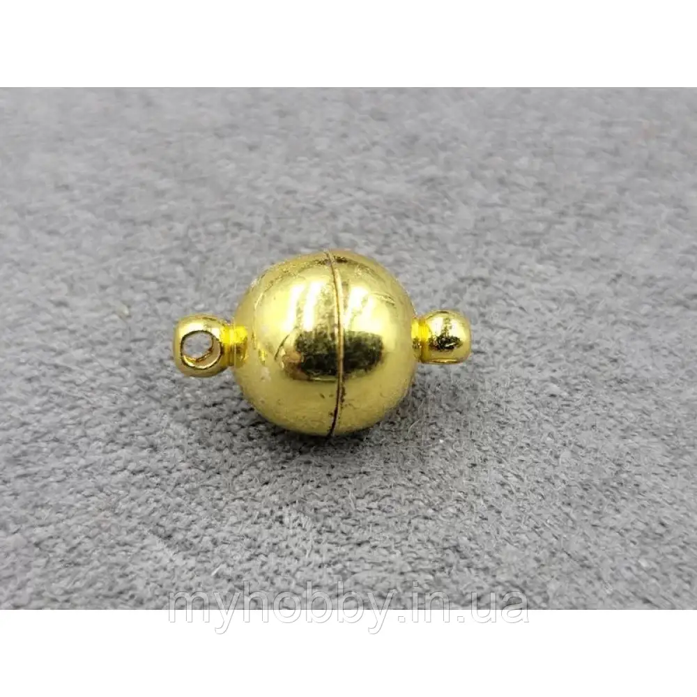 Замок магнітний 10 мм колір лимонне золото, фото 1