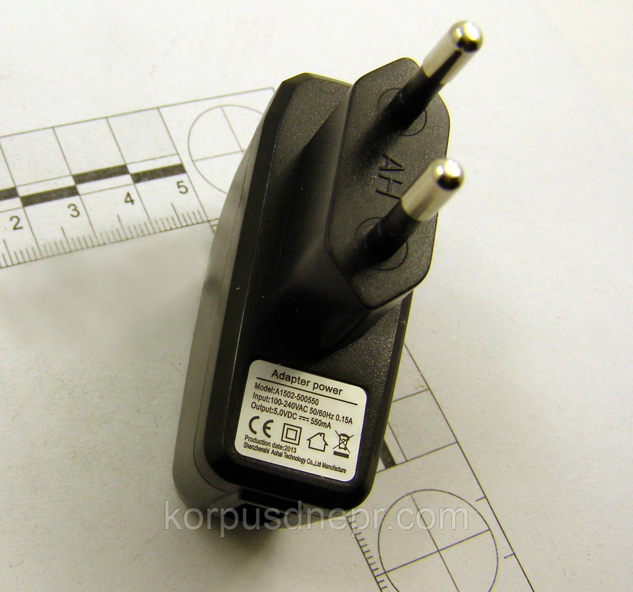 Блок живлення імп 5V/0,55 A гніздо USB A1502-500550