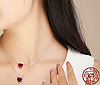 Комплект срібних прикрас "Angel & Devil" 925 проба з червоним сердечком (2 кулони і сережки), фото 5