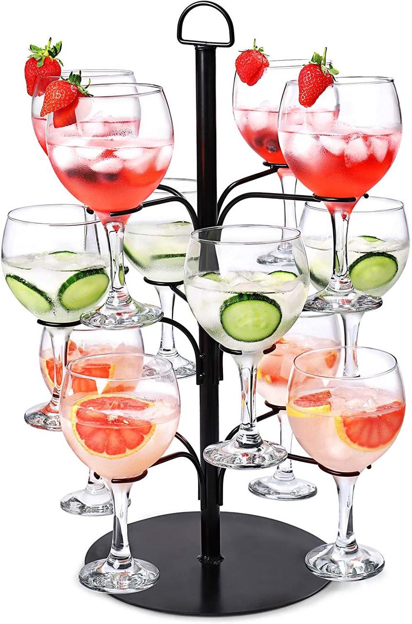 Підставка для келихів  Вежа на 12 склянок мармур, 55,5х33см