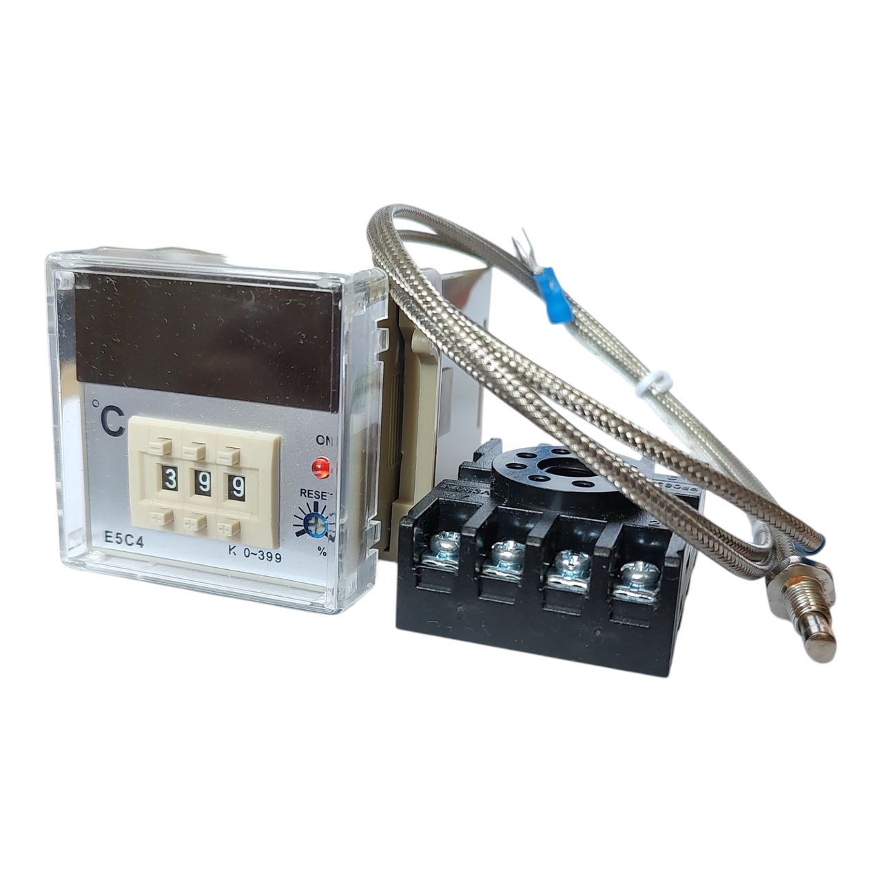 PID Контролер температури 0~399 °С E5C4-R20K з SSR виходом, фото 1