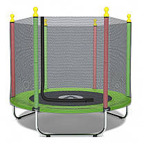 Дитячий батут манеж кімнатний із захисною сіткою Atleto 160 см зелений KRB10 для кімнати будинку квартири вулиці, фото 2