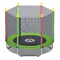 Дитячий батут манеж кімнатний із захисною сіткою Atleto 160 см зелений KRB10 для кімнати будинку квартири вулиці, фото 4