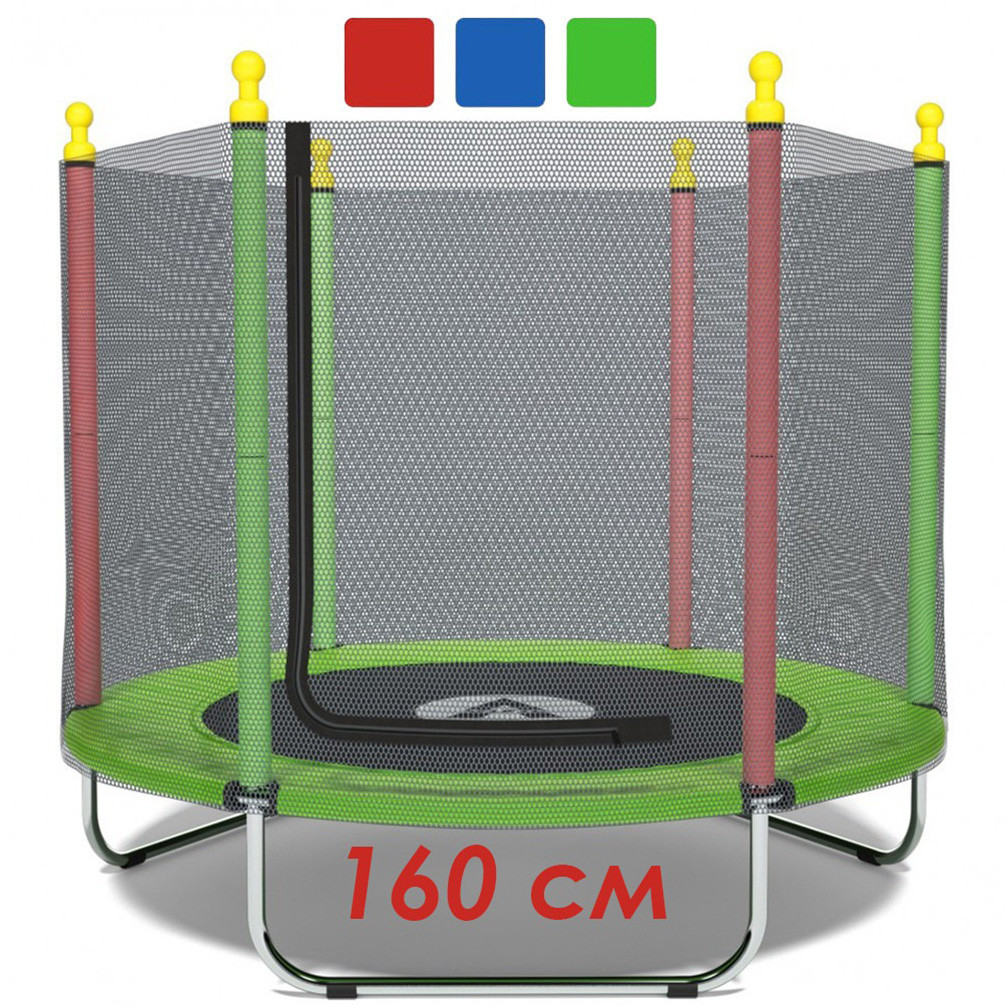 Дитячий батут манеж кімнатний із захисною сіткою Atleto 160 см зелений KRB10 для кімнати будинку квартири вулиці