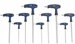 Набір Т-образних ключів TORX (пластикова ручка) 9 одиниць GEKO G30587, фото 3