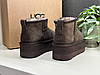 Зимові жіночі UGG Mini Platform XL Brown УГГІ замшеві коричневі на платформі, фото 6