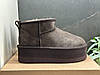 Зимові жіночі UGG Mini Platform XL Brown УГГІ замшеві коричневі на платформі, фото 2