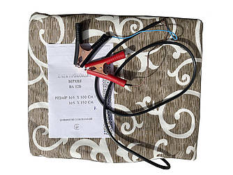 Електроковдра автомобільна Shine з підігрівом від клем акумулятора "крокодили" 165х150 см бавовняний чохол