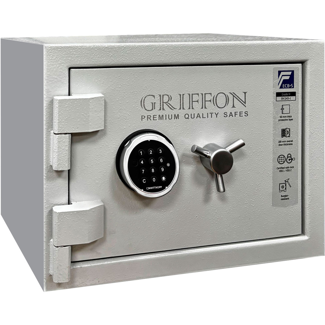 Вогнезламостійкий сейф GRIFFON CLE III.37.E GREY LEFT SIDE