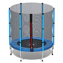 Дитячий батут манеж кімнатний із захисною сіткою Atleto 140 см синій для кімнати квартири вулиці, фото 2