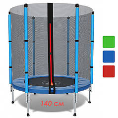 Дитячий батут манеж кімнатний із захисною сіткою Atleto 140 см синій для кімнати квартири вулиці