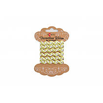 Декоративна стрічка Хвиля біла з золотою ниткою 2 метри SANTI (741376)