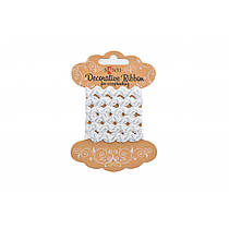 Декоративна стрічка Хвиля біла з срібною ниткою 2 метри SANTI (741374)