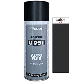 Чорне антигравійне покриття з герметиком у спреї Гравітекс Body U951 Spray Black 400мл