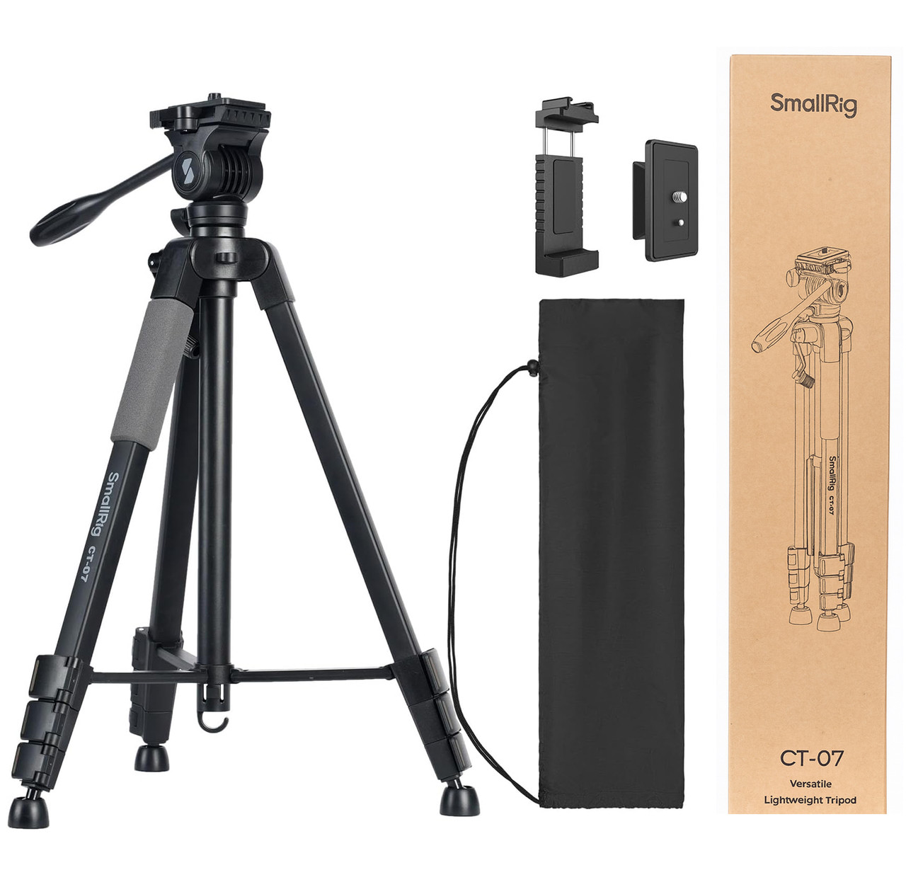 Відеоштатив для камери та фотоаппрата з кріпленням для телефону SmallRig CT-07 4689 (161 см)