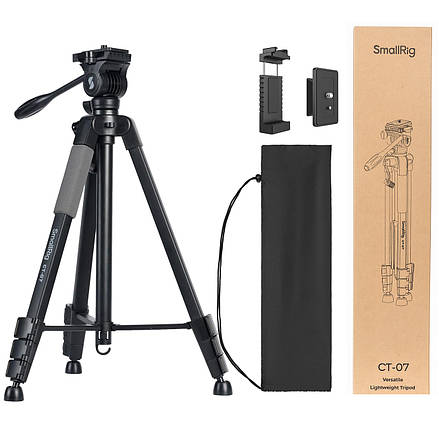 Відеоштатив для камери та фотоаппрата з кріпленням для телефону SmallRig CT-07 4689 (161 см), фото 1