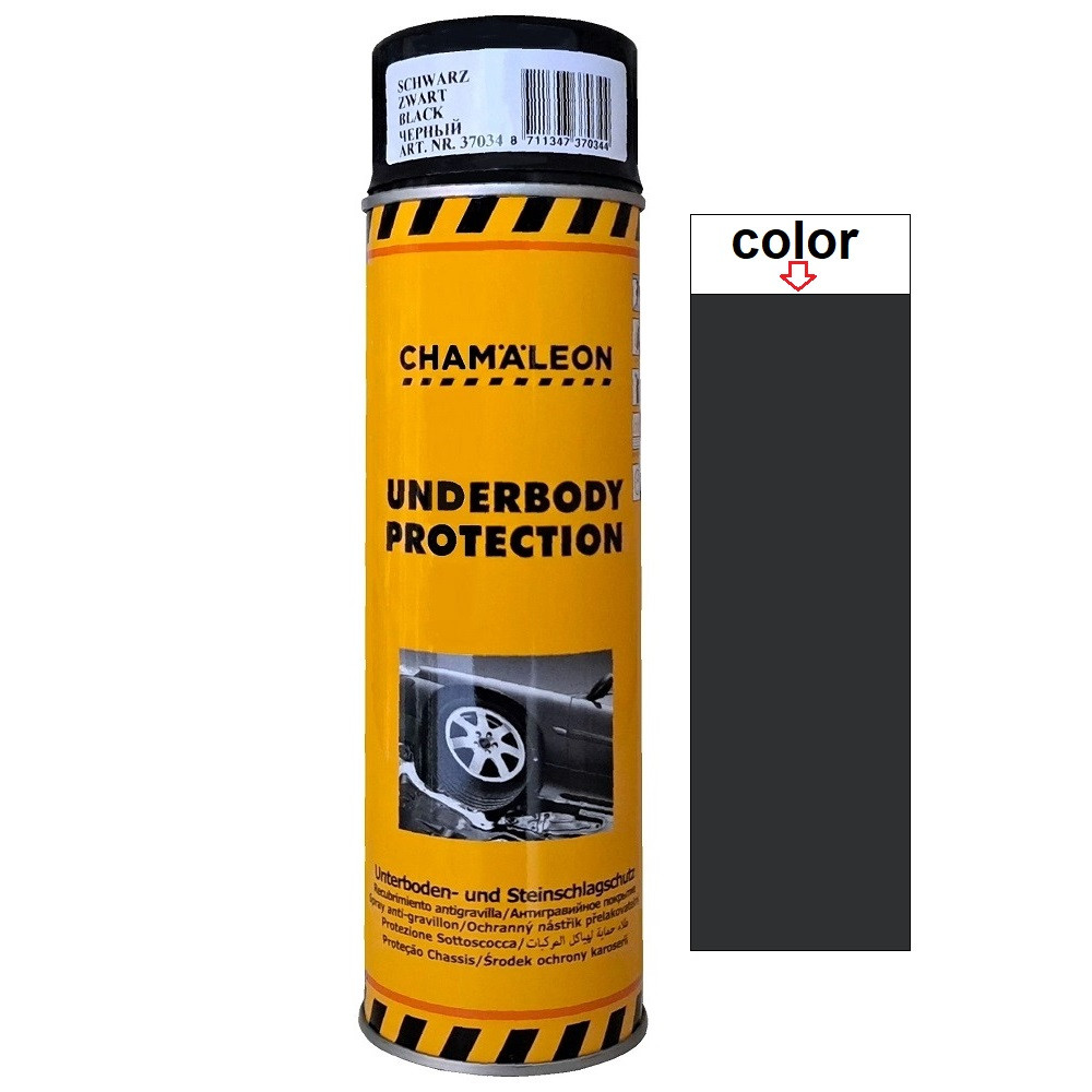 Чорне антигравійне покриття у спреї Гравітекс Chameleon Black Underbody Protection Spray 500мл