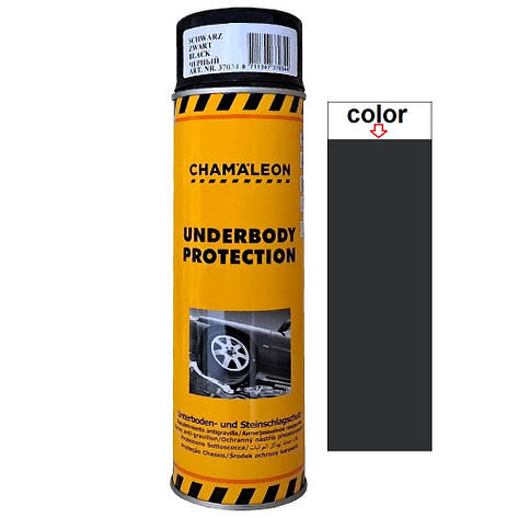 Чорне антигравійне покриття у спреї Гравітекс Chameleon Black Underbody Protection Spray 500мл, фото 1