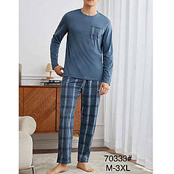 Трикотажна піжама для чоловіка Розміри: M,L,XL,2XL,3XL (49471)