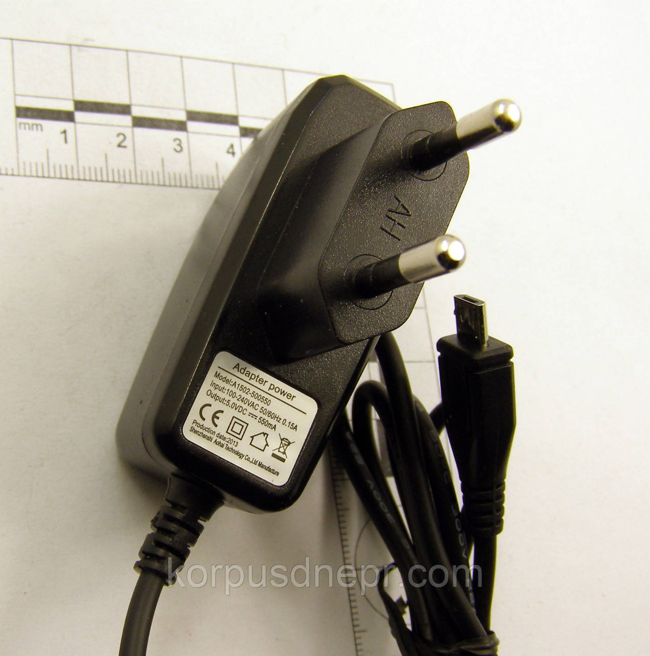 Блок живлення імп 5V/0,55 A microUSB A1502-500550