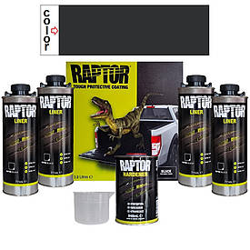Чорне 2K антигравійне покриття Раптор U-Pol Raptor 3:1 Black 2844+948мл