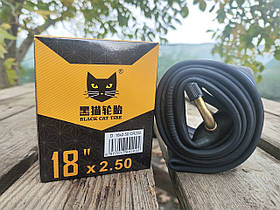 18 х 2.5 Black Cat Камера велосипедна. Велокамера. Камера для електровелосипеда. Камера вело з кривим ніпелем