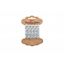 Декоративна стрічка Хвиля срібна 2 метри SANTI (741388)