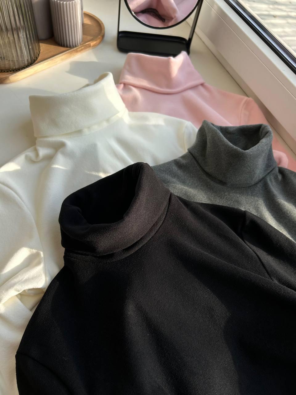 Гольф жіночий ангора на флісі Модель: 1532-241 GR Колір: чорний, молоко, графіт, пудра, мокко, шоколад, фото 1