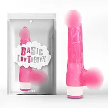 Вібратор з яєчками ребристий Chisa Basic Luv Theory, рожевий
