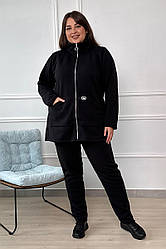 Костюм на флісі великого розміру чорний спортивний дуже теплий