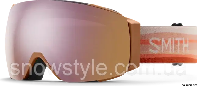 Гірськолижна маска Smith I/O MAG Mirage 2 Линзы ChromaPop Everyday Rose Gold / ChromaPop Storm Blue sensor Mirror, фото 1