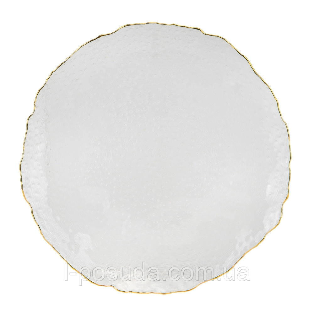 Сервірувальне блюдо Rhinestone, 25 см - прозоре, кругле, фото 1