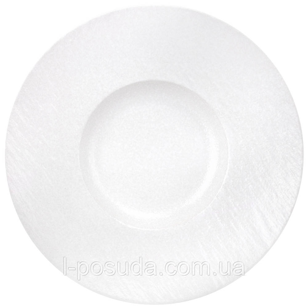 Тарілка обідня Contrast, біла, 27 см, плоска кругла, фото 1