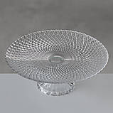 Підставка для торта на ніжці “Кришталевий візерунок”, 25,5 см (висота 9,5 см), фото 2