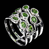 Каблучка. Натуральний хром діопсид. Срібло 925., фото 3