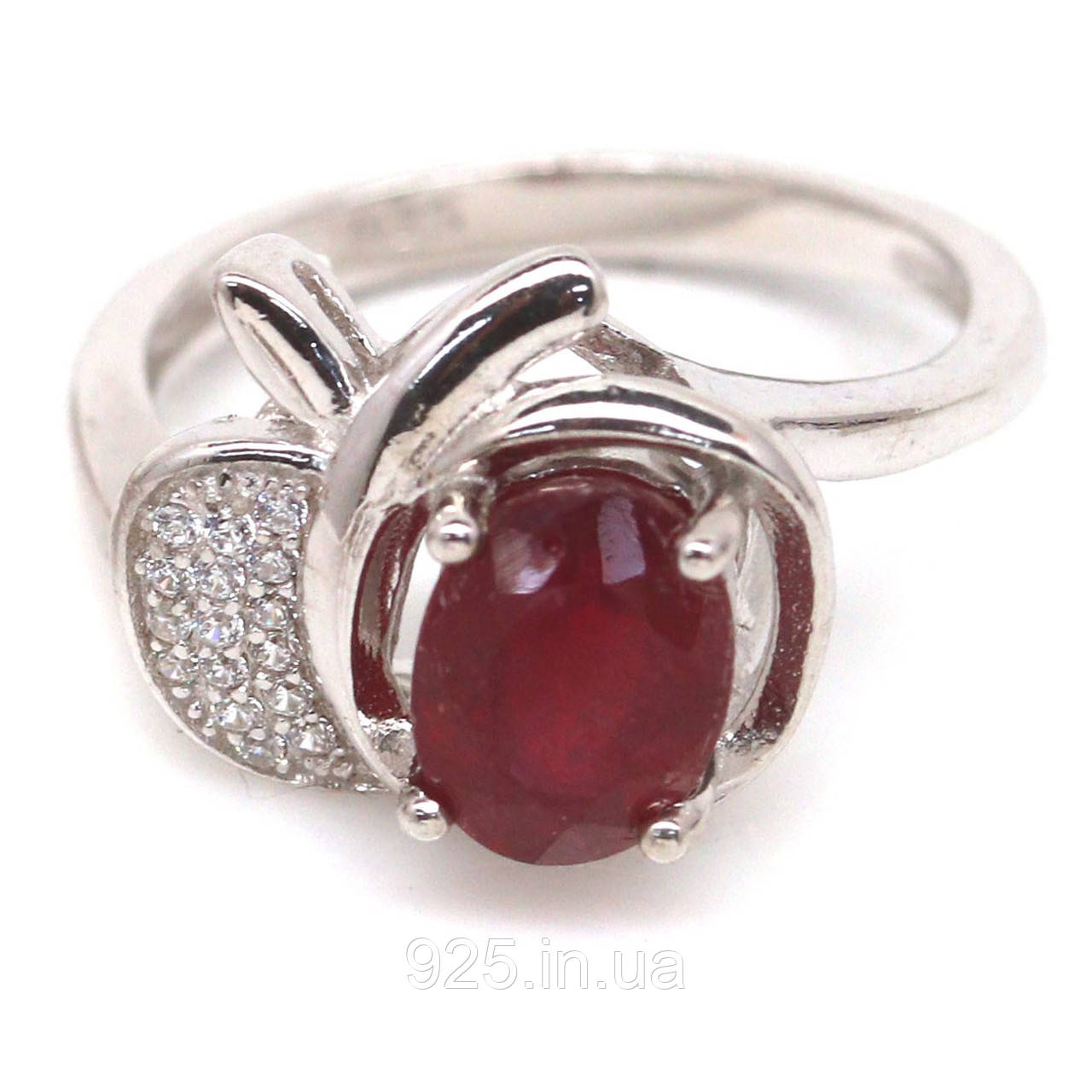 Каблучка. Натуральний рубін. Срібло 925., фото 1