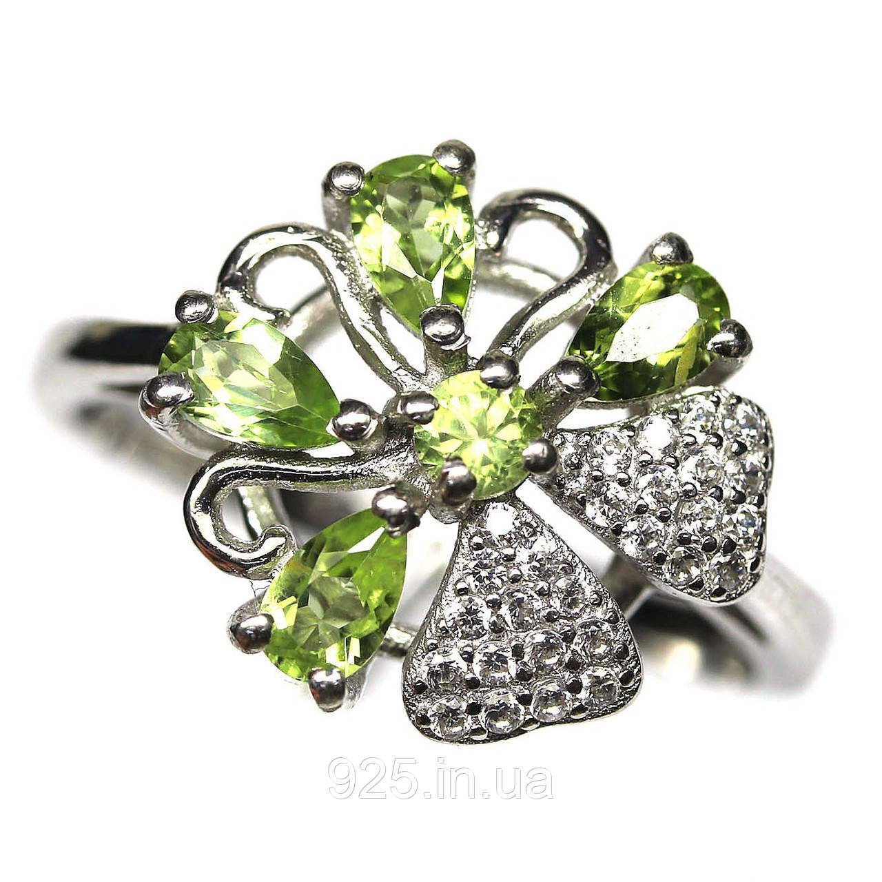 Каблучка. Натуральний перидот. Срібло 925., фото 1