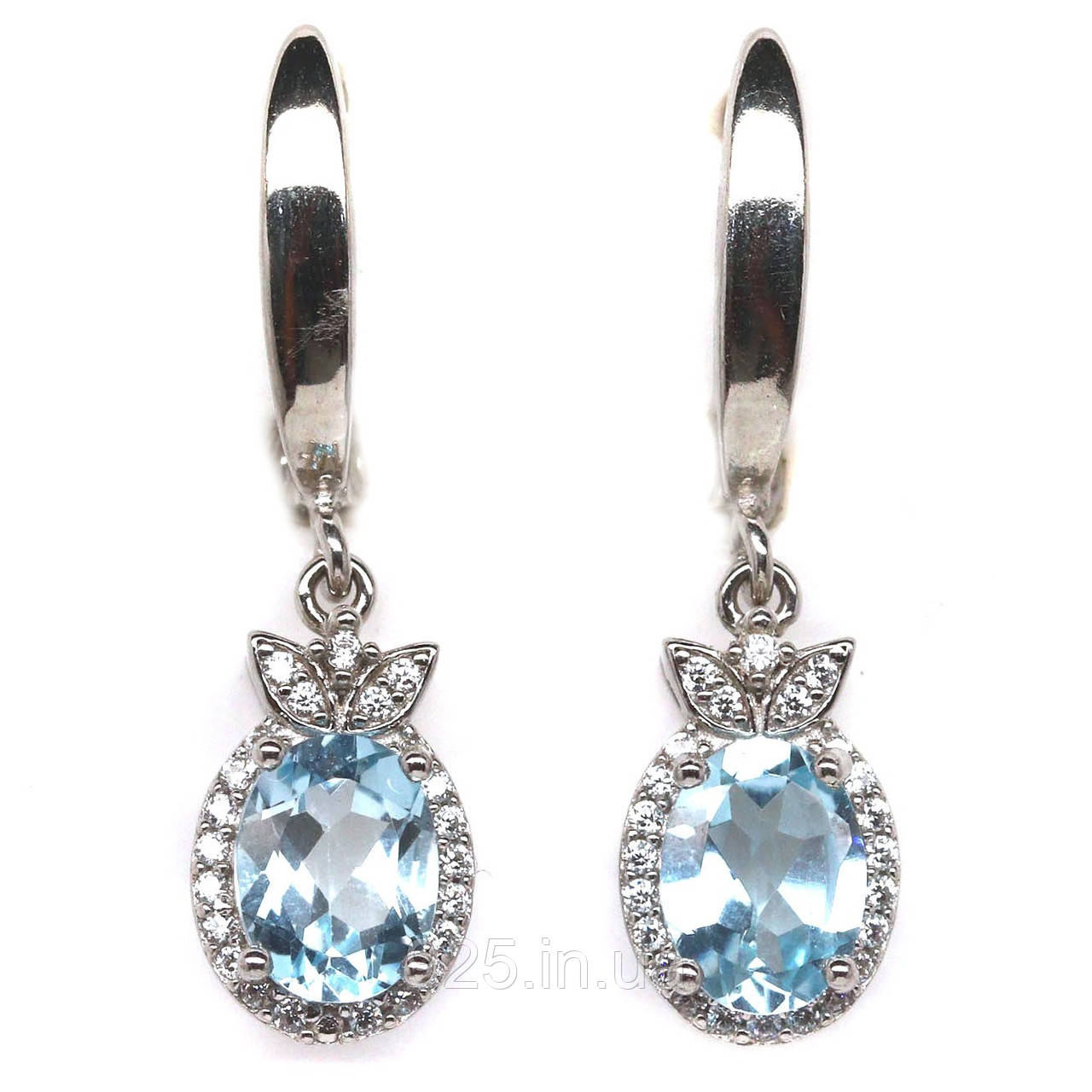 Сережки. Натуральний топаз. Срібло 925., фото 1