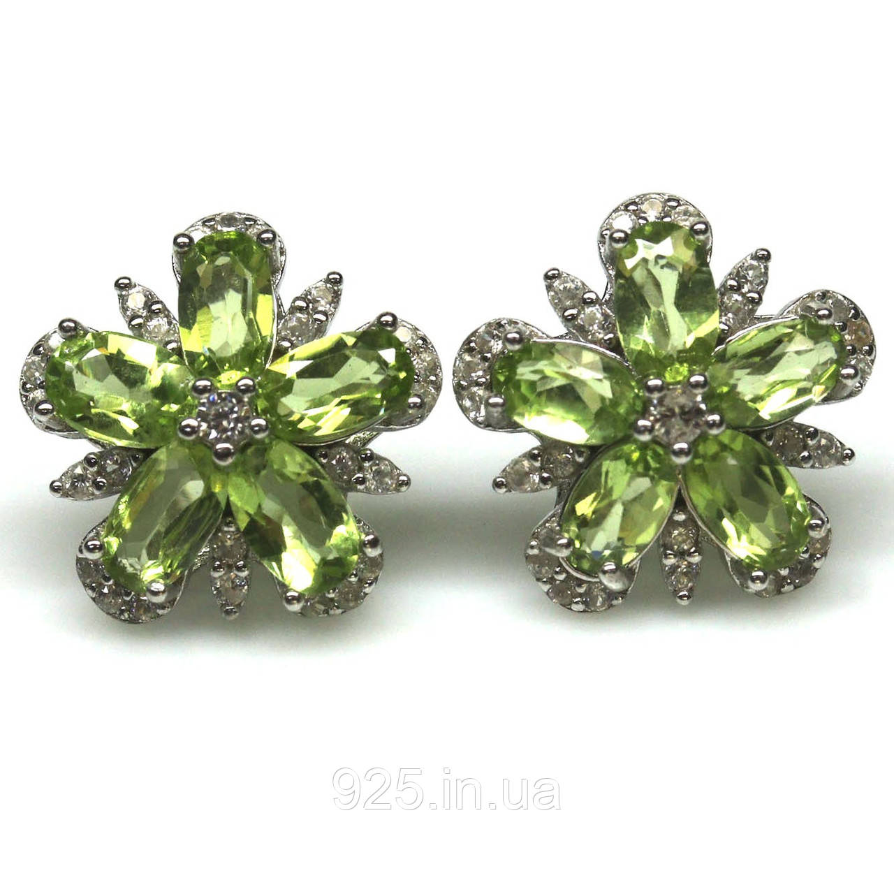 Сережки. Натуральний перидот. Срібло 925., фото 1