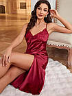 Шовковий пеньюар №6080 Бордо, фото 3