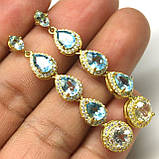 Сережки. Натуральний топаз. Срібло 925., фото 3